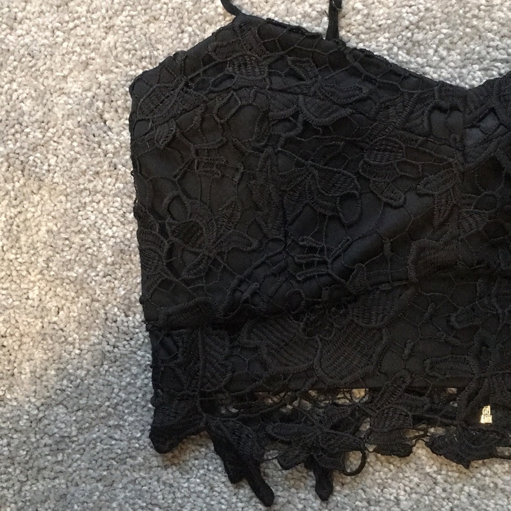 Black Lacy Design Lab Crop Top By Design Lab - image 6